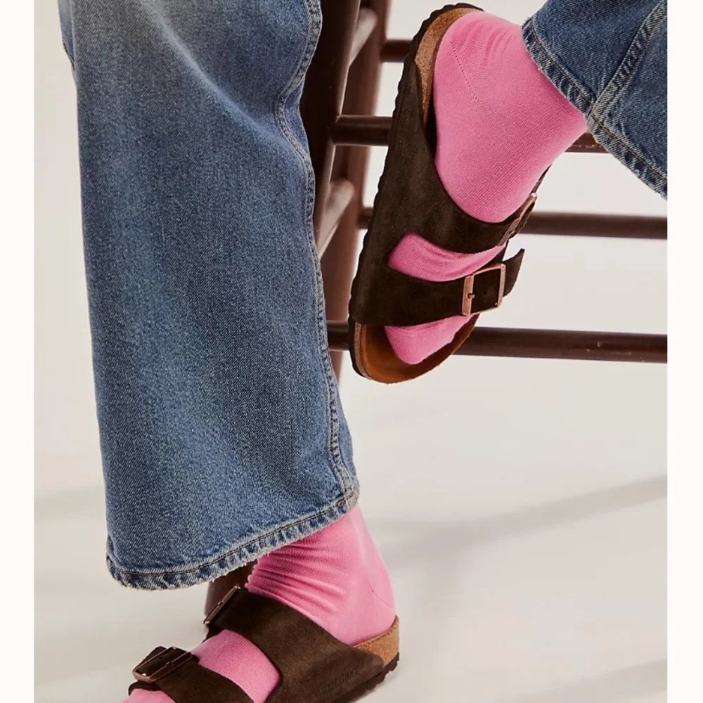 Free people American trench retro solids pink socks new wtags